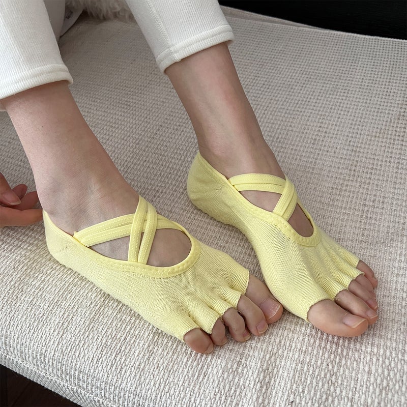 Women's Yoga Pilates Socks - Non-Slip Five-Toe Short Socks - Image 4