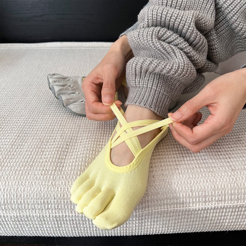 Women's Yoga Pilates Socks - Non-Slip Five-Toe Short Socks - Image 2