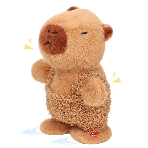 Easfan Talking Capybara Repeats What You Say Walking Singing Stuffed Animal Electric Interactive Plush Toy Funny Animated Toy Mimicking Speaking Birthday for Kids Toddlers9 - Image 1