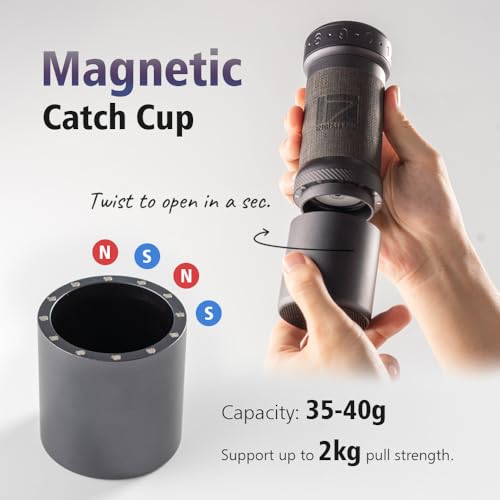 1ZPRESSO مطحنة قهوة يدوية 1Zpresso K-Ultra فضية مع حقيبة حمل، طحن متسق، مطحنة مخروطية من الفولاذ المقاوم للصدأ، مقبض قابل للطي، إعداد خارجي قابل للتعديل رقمي، مطحنة شاملة - Image 5