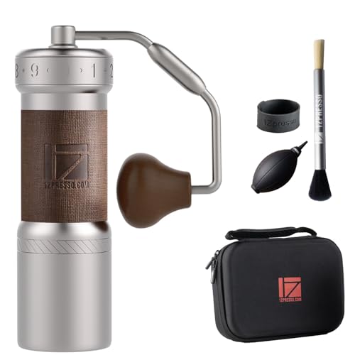 1ZPRESSO مطحنة قهوة يدوية 1Zpresso K-Ultra فضية مع حقيبة حمل، طحن متسق، مطحنة مخروطية من الفولاذ المقاوم للصدأ، مقبض قابل للطي، إعداد خارجي قابل للتعديل رقمي، مطحنة شاملة - Image 1