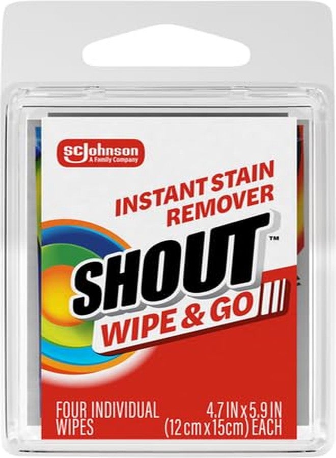 Shout مناديل شوت، مزيل البقع الفوري، مزيل البقع واللطخات للغسيل أثناء التنقل، 4 مناديل (عبوة من 1) - Image 5