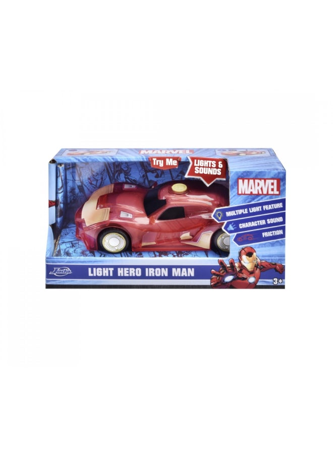 Jada Marvel Iron Man Light Hero Iron Man Die-cast Car (1:32, Red/Gold) - Image 1