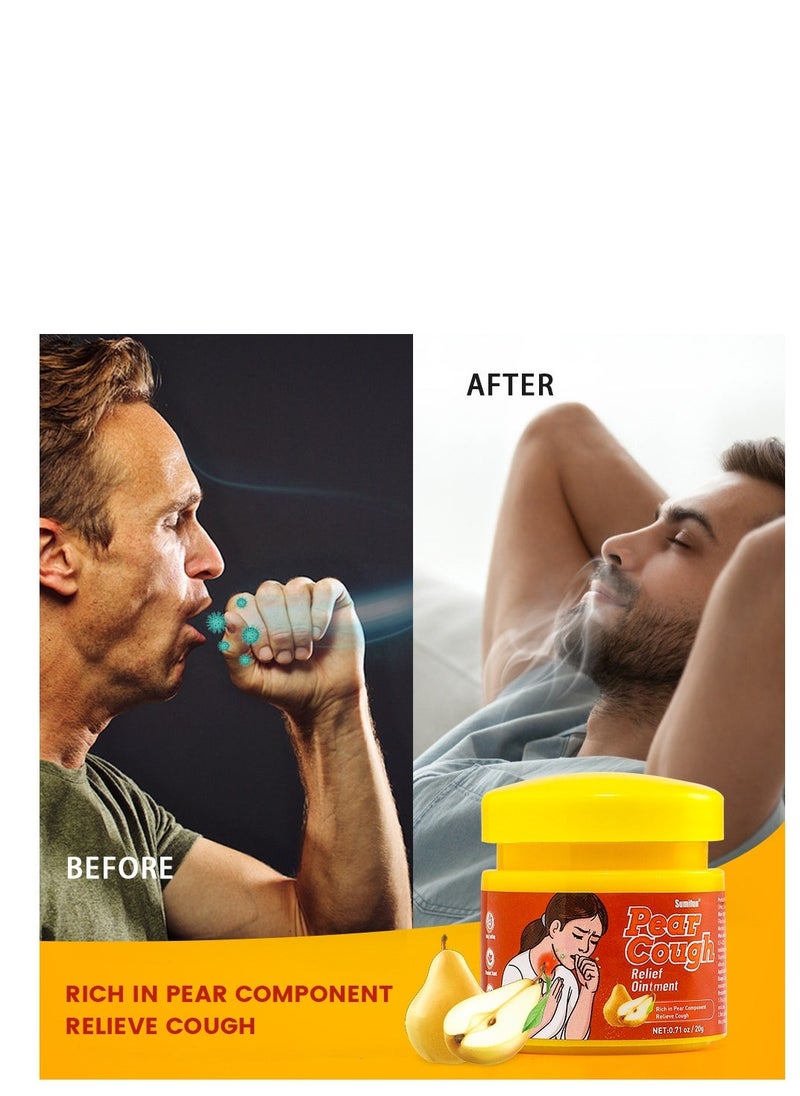 Sumifun مرهم تخفيف السعال بالكمثرى، مناسب للأشخاص ذوي الصحة شبه الجيدة الذين يعانون من السعال، البلغم، السعال والربو الناتج عن البرد 20غ - Image 2