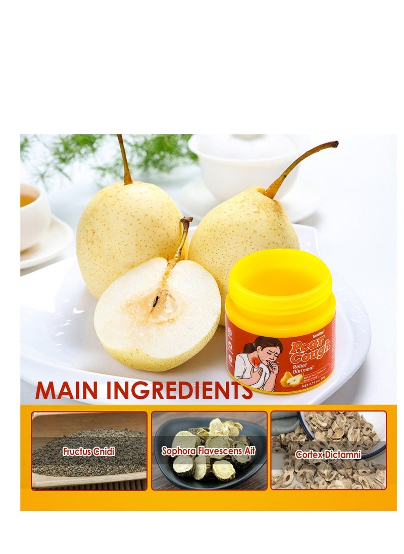Sumifun مرهم تخفيف السعال بالكمثرى، مناسب للأشخاص ذوي الصحة شبه الجيدة الذين يعانون من السعال، البلغم، السعال والربو الناتج عن البرد 20غ - Image 5