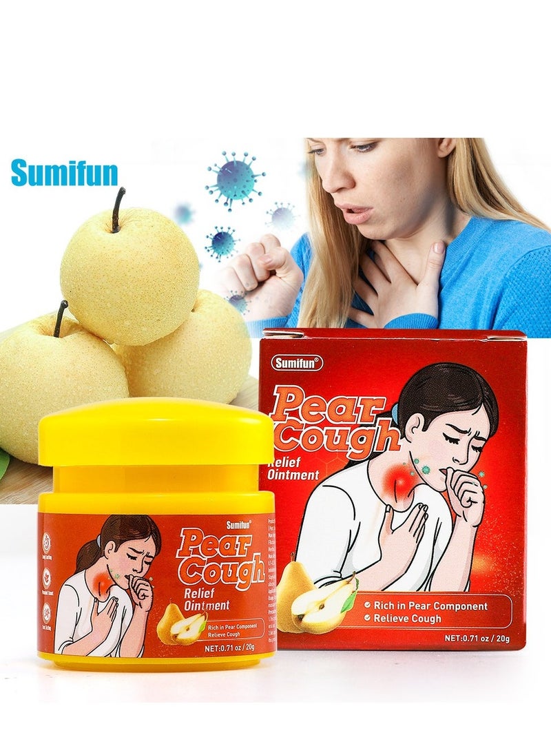 Sumifun مرهم تخفيف السعال بالكمثرى، مناسب للأشخاص ذوي الصحة شبه الجيدة الذين يعانون من السعال، البلغم، السعال والربو الناتج عن البرد 20غ - Image 1