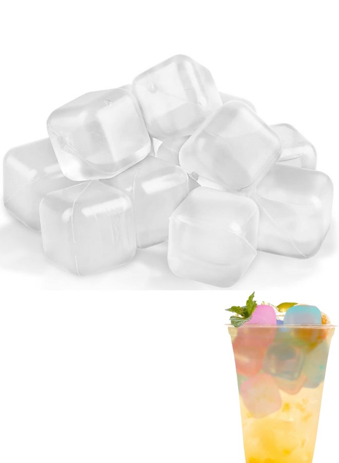 60 Pack Reusable Ice Cubes – Non-Melting BPA-Free Refreezable Plastic Ice Cubes for Drinks, Cocktails, Juice & Coffee – Multi-Color Reusable Fake Ice Cubes to Keep Drinks Cold Longer Without Diluting – Durable Freezable Ice Cubes for Home Parties, Bars, Travel Coolers & Daily Use - Image 1
