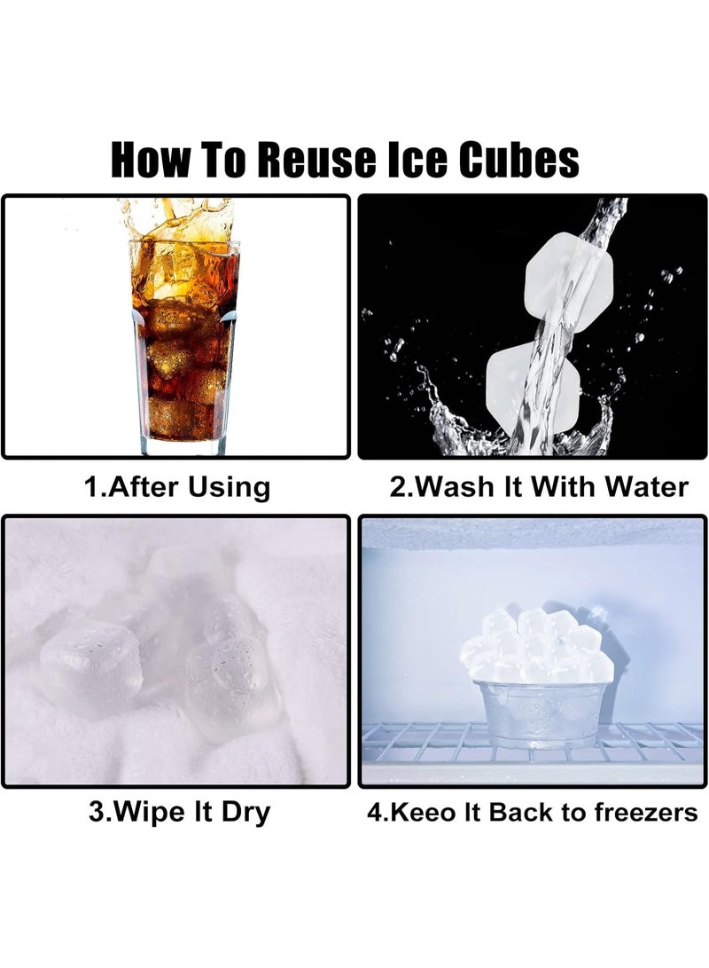 60 Pack Reusable Ice Cubes – Non-Melting BPA-Free Refreezable Plastic Ice Cubes for Drinks, Cocktails, Juice & Coffee – Multi-Color Reusable Fake Ice Cubes to Keep Drinks Cold Longer Without Diluting – Durable Freezable Ice Cubes for Home Parties, Bars, Travel Coolers & Daily Use - Image 5