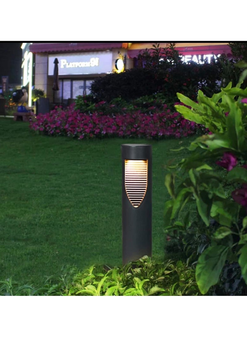 BLUE CORAL 2 Pack Solar Garden Light Waterproof LED Garden Lawn Lamp Modern Solar Led Light Outdoor Courtyard Villa Decoration Landscape Lawn Bollards Light Warm  - Image 1