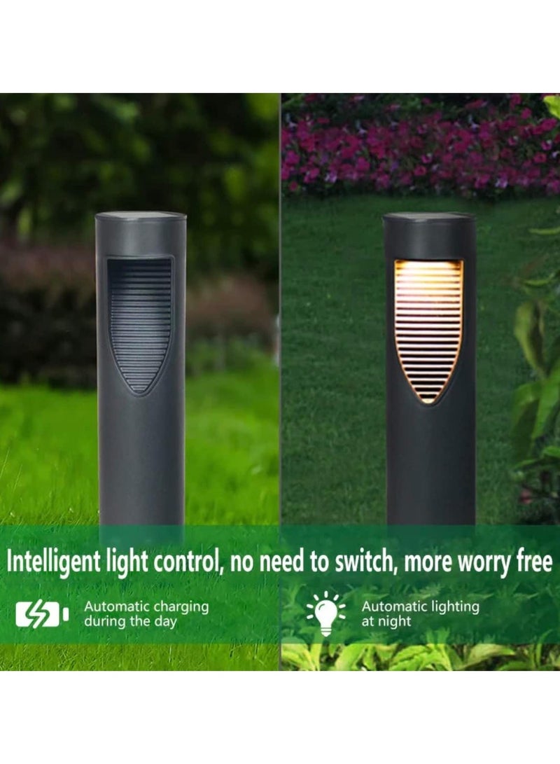 BLUE CORAL 2 Pack Solar Garden Light Waterproof LED Garden Lawn Lamp Modern Solar Led Light Outdoor Courtyard Villa Decoration Landscape Lawn Bollards Light Warm  - Image 5