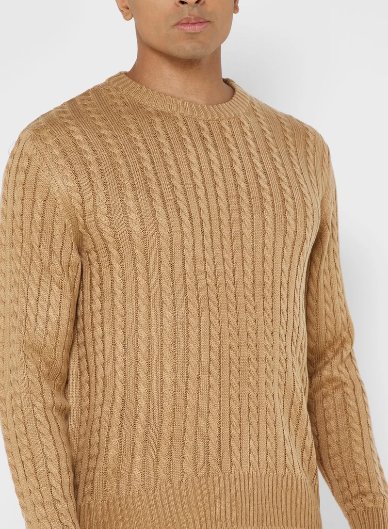 Robert Wood Cable Knit Sweater
