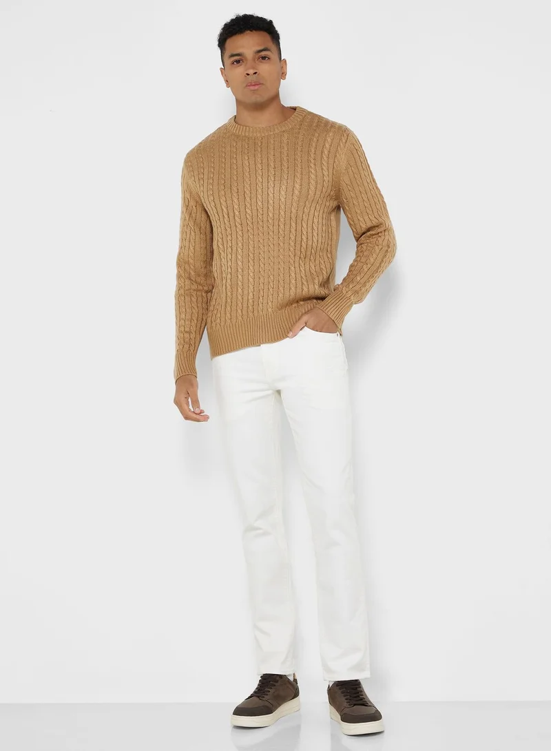 Robert Wood Cable Knit Sweater
