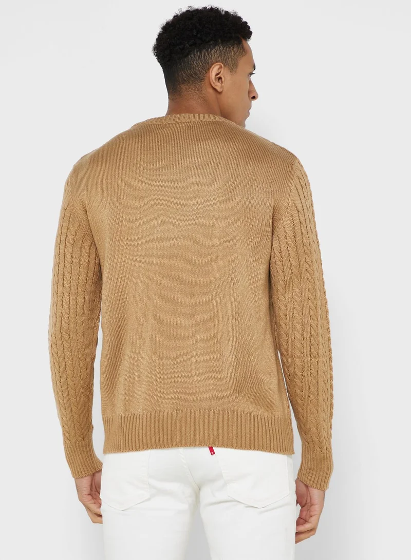 Robert Wood Cable Knit Sweater