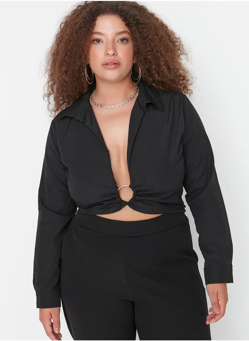 Trendyol Curve Ring Detail Crop Top