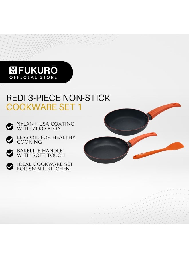 Fukuro Redi Non-Stick Cookware Set 1 (FP20, FP26, Silicone Spoon) - Image 2
