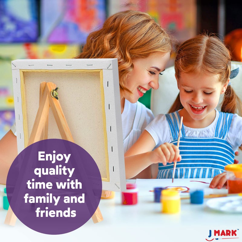 J MARK Paint Set â€“ Mini Canvas Acrylic Painting Kit with Wood Easel, Canvases, Paint, Brushes & More - Image 3