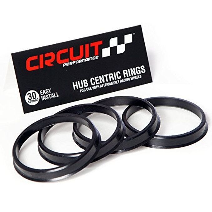 Circuit Performance 73.1mm OD to 66.1mm ID Black Plastic Polycarbonate Hub Centric Rings - Image 1