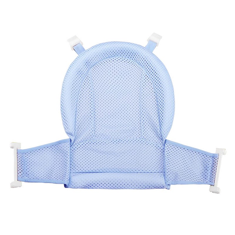 RUIXIA Universal Adjustable Baby Bath Tube Support Mesh Net Soft Breathable Infants Shower Pad 4-Points Anti-Slip Bathtub Seat with Sponge Cushion for Toddlers Age 0-36 Months, Blue, One Size - Image 1