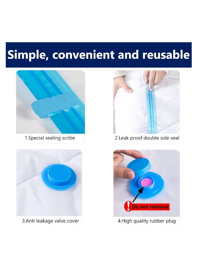 Vacuum Storage Bags, Space Saver Vacuum Storage Bags, Reusable Clothes Storage Bags, Vacuum Seal Bags for Clothing, Comforters, Blankets, Bedding, Storage Space Bags, Pump Not Included (Jumbo 6PCS) - Image 3