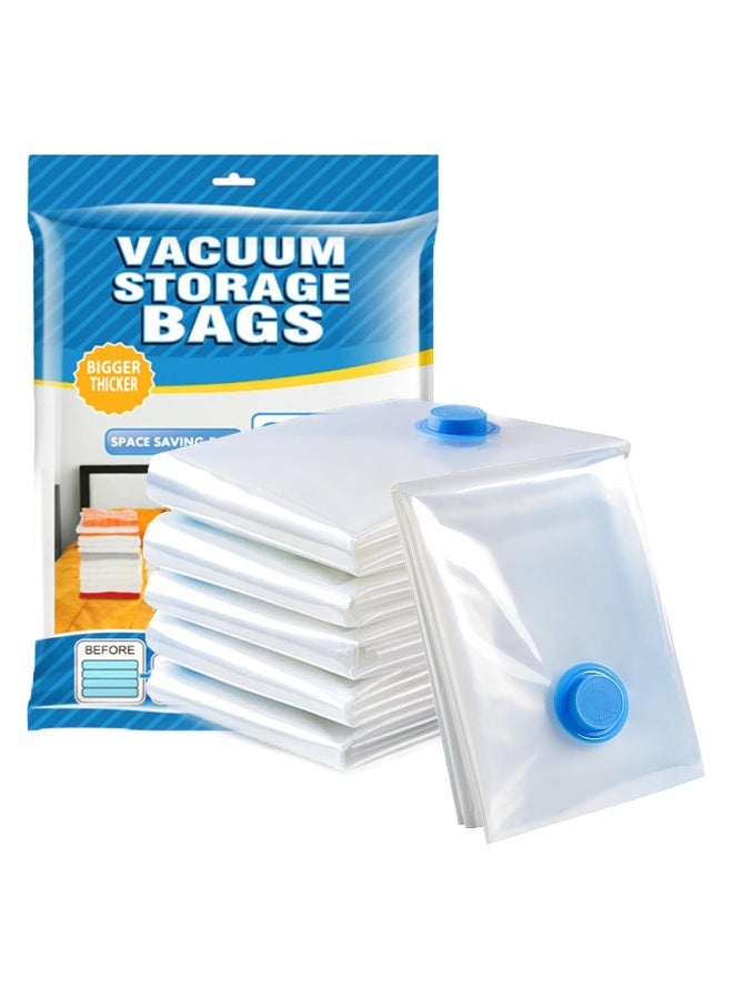 Vacuum Storage Bags, Space Saver Vacuum Storage Bags, Reusable Clothes Storage Bags, Vacuum Seal Bags for Clothing, Comforters, Blankets, Bedding, Storage Space Bags, Pump Not Included (Jumbo 6PCS) - Image 1
