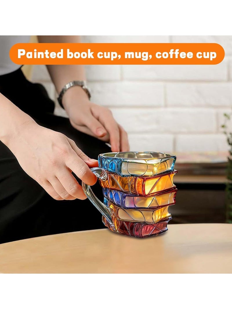 رسم كتاب القدح القدح القدح القهوة الجدة مناسبة لعشاق الكتب هدية فريدة من نوعها القدح القهوة 11 أوقية باردة مسلية التمرير الرياح لطيف لا يسقط الكتاب دودة القارئ كاتب مكتبة هدية أنثى - Image 4