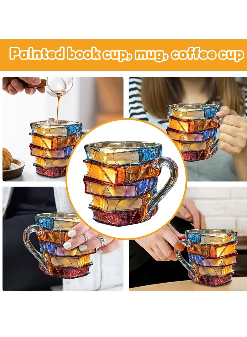 رسم كتاب القدح القدح القدح القهوة الجدة مناسبة لعشاق الكتب هدية فريدة من نوعها القدح القهوة 11 أوقية باردة مسلية التمرير الرياح لطيف لا يسقط الكتاب دودة القارئ كاتب مكتبة هدية أنثى - Image 5