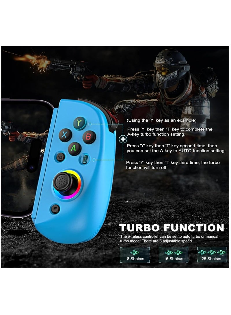 ايناوو وحدة تحكم ألعاب D8 للهواتف المحمولة لأجهزة iPhone/Android/PC/Nintendo Switch/PS4، ألعاب سحابية، مع عصا تحكم بتأثير هول، جيروسكوب 6 محاور (أحمر/أزرق) - Image 4