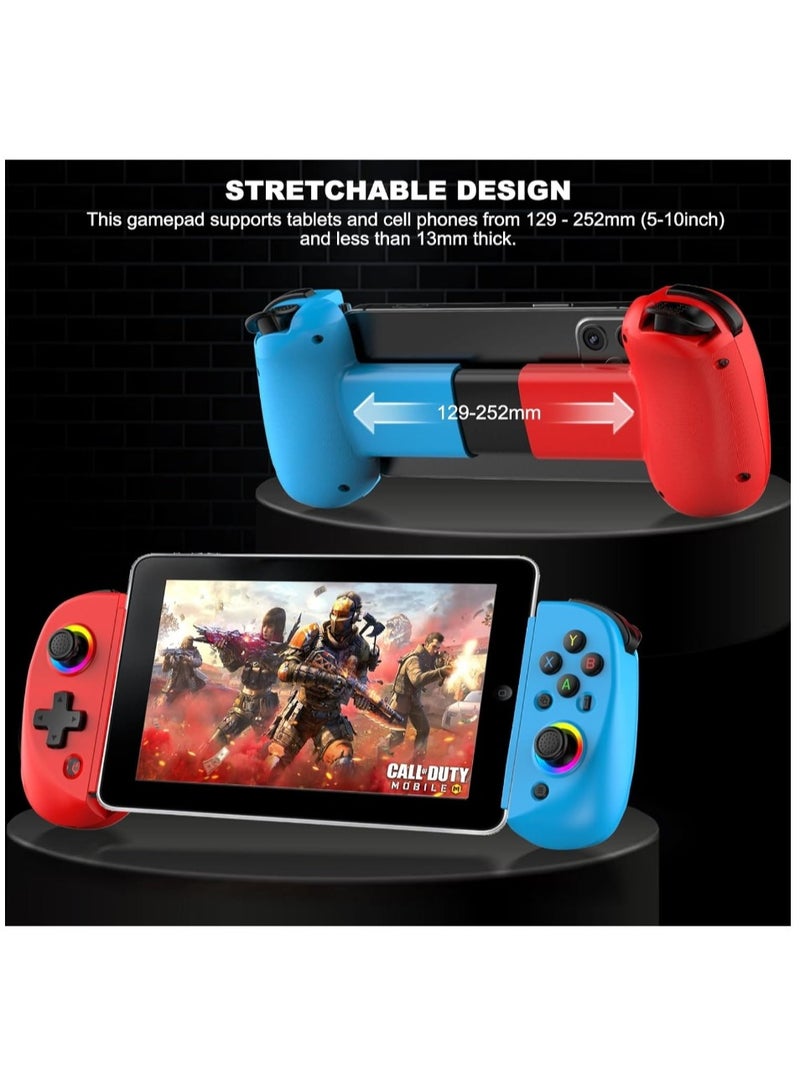 ايناوو وحدة تحكم ألعاب D8 للهواتف المحمولة لأجهزة iPhone/Android/PC/Nintendo Switch/PS4، ألعاب سحابية، مع عصا تحكم بتأثير هول، جيروسكوب 6 محاور (أحمر/أزرق) - Image 5