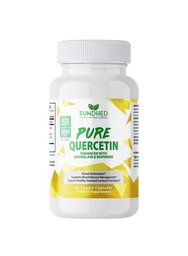 Pure Quercetin with Bromelain & Bioperine - Repisratory Health, Immune Support, Anti-oxidant, Anti-inflammatory Action