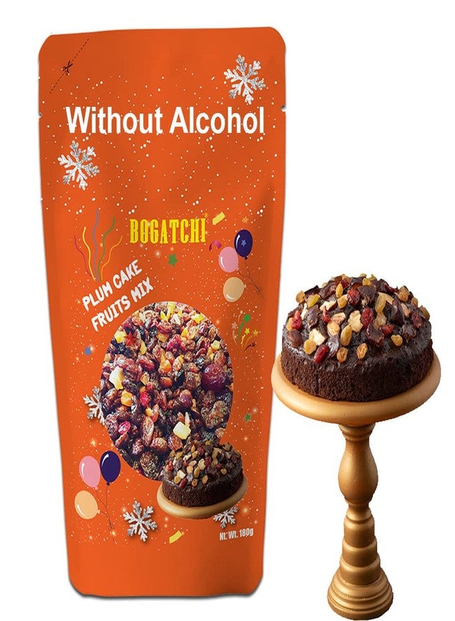 BOGATCHI Premium Plum Cake Fruit Mix (180g) - Authentic Kerala Style Dry Mixed Fruits for Cake Baking, Includes Cashew, Dates, Ginger & Cherry - Image 1
