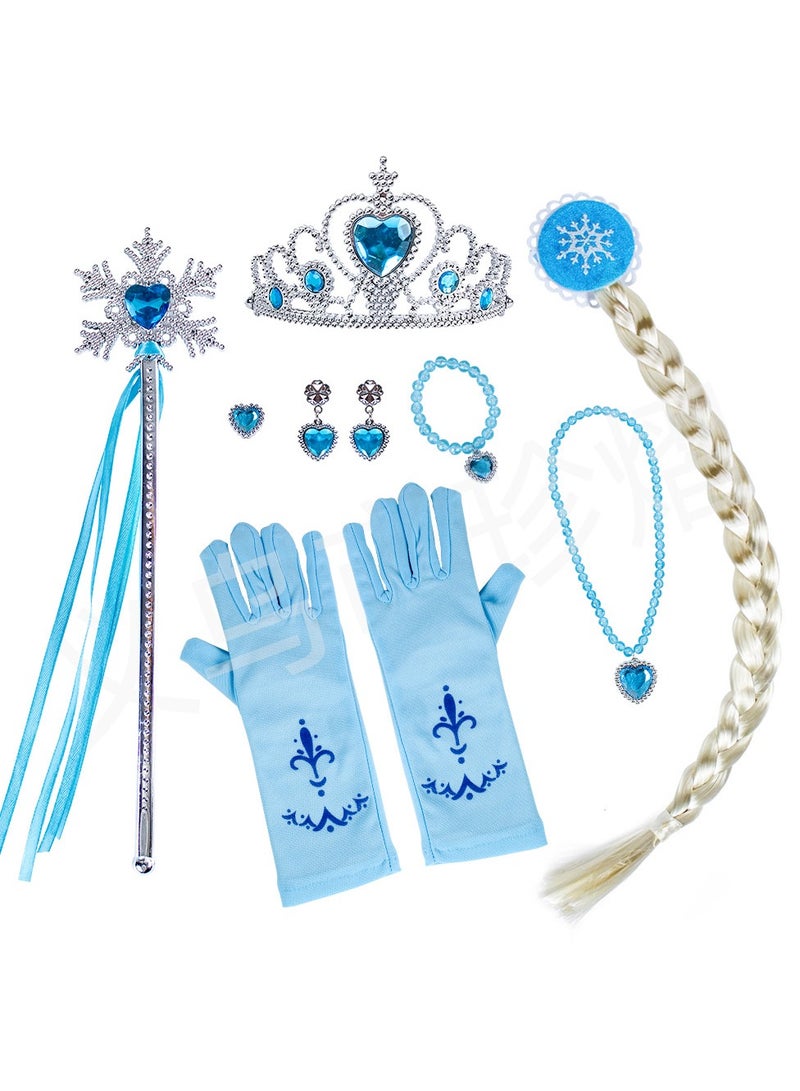 8-Piece Princess Elsa Belle Sofia Dress Up Fancy Cosplay Costume Accessories Set