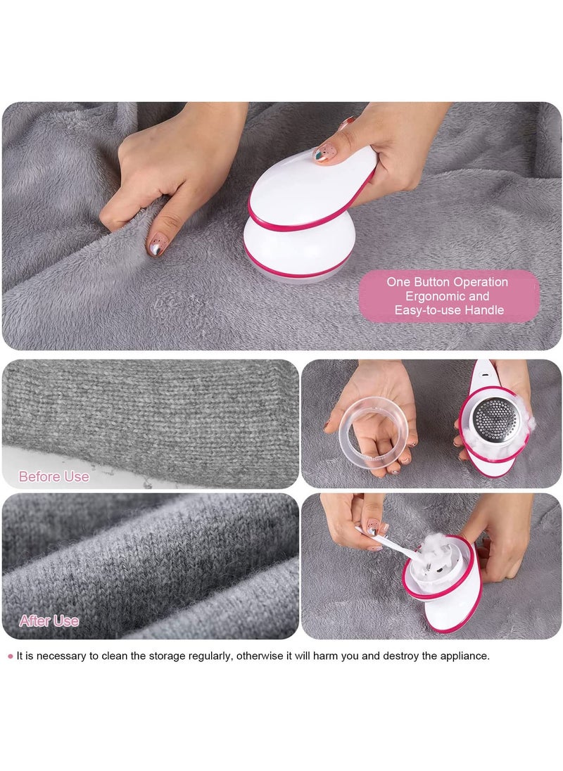 bangzhu - Lint Remover With 1 Extra Blade, USB Rechargeable Fabric Shaver,Professional Electric Fabric Sweater Lint Remover for Clothes and Furniture, Fuzz,Cashmere, Wool, Legging, Sofa,Coats(Whitepink) - Image 1