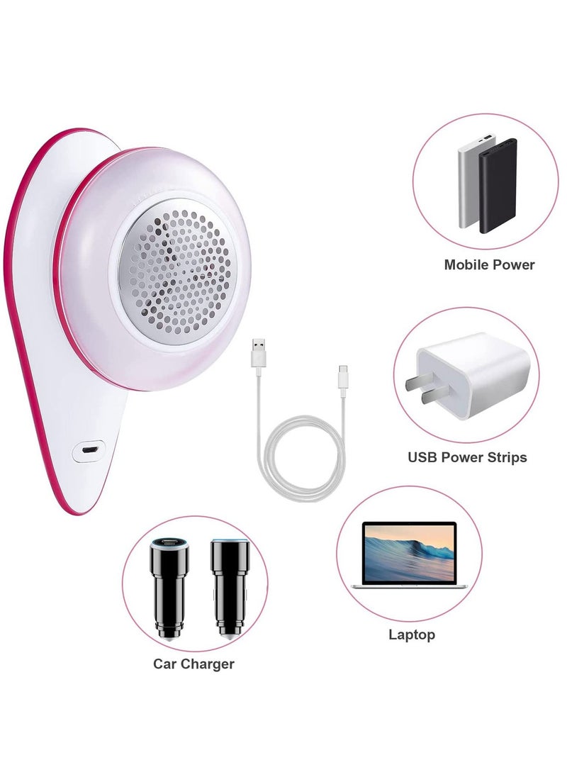 bangzhu - Lint Remover With 1 Extra Blade, USB Rechargeable Fabric Shaver,Professional Electric Fabric Sweater Lint Remover for Clothes and Furniture, Fuzz,Cashmere, Wool, Legging, Sofa,Coats(Whitepink) - Image 1