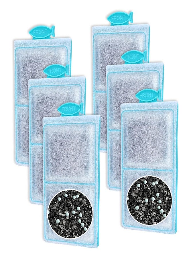 Cunina 6 Pack Filter Cartridge Compatible with Top Fin PF-S Filter Cartridge, Upgraded PF-S Fish Tank Filters Compatible with Top Fin PF10 Power Filters, Activated Carbon & Zeolite for Clean Water - Image 1