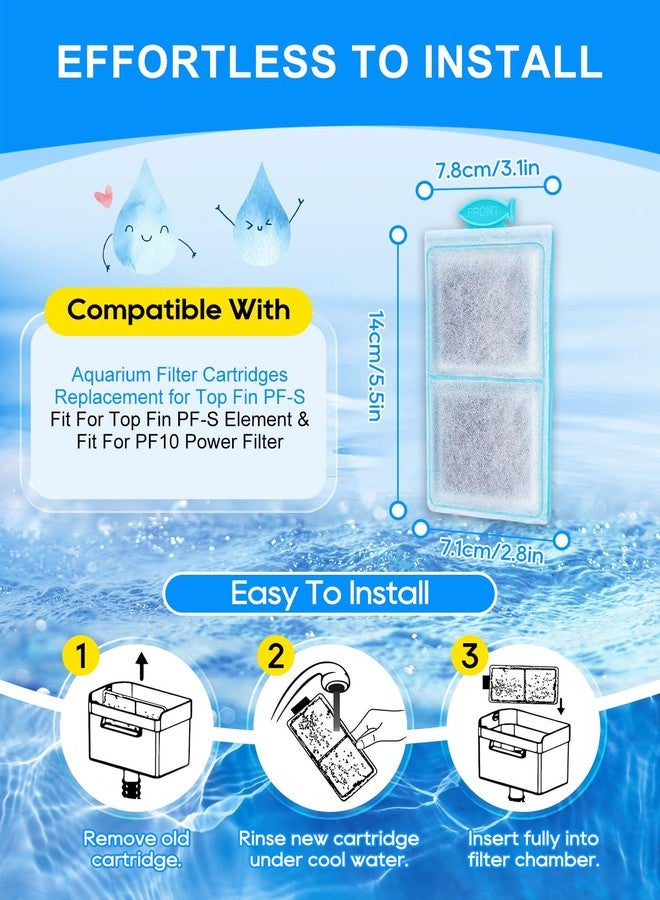 Cunina 6 Pack Filter Cartridge Compatible with Top Fin PF-S Filter Cartridge, Upgraded PF-S Fish Tank Filters Compatible with Top Fin PF10 Power Filters, Activated Carbon & Zeolite for Clean Water - Image 3