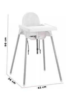 MAAS Adjustable High Chair with Food Tray and Safety Belt for Children 90X66X54 Cm  - Image 3