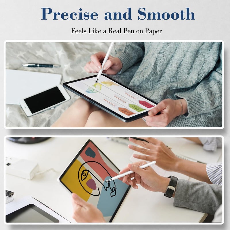 2 in 1 Touch Screen Pen Universal Tablet Pen with Magnetic Cap and Replacement Tip Compatible with All Tablets, iPhone, iPad, Surface, Huawei, Chromebook - Image 5