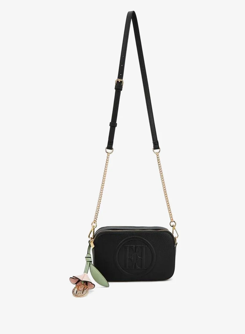 ايل Monogram Embossed Crossbody Bag With Chain Strap