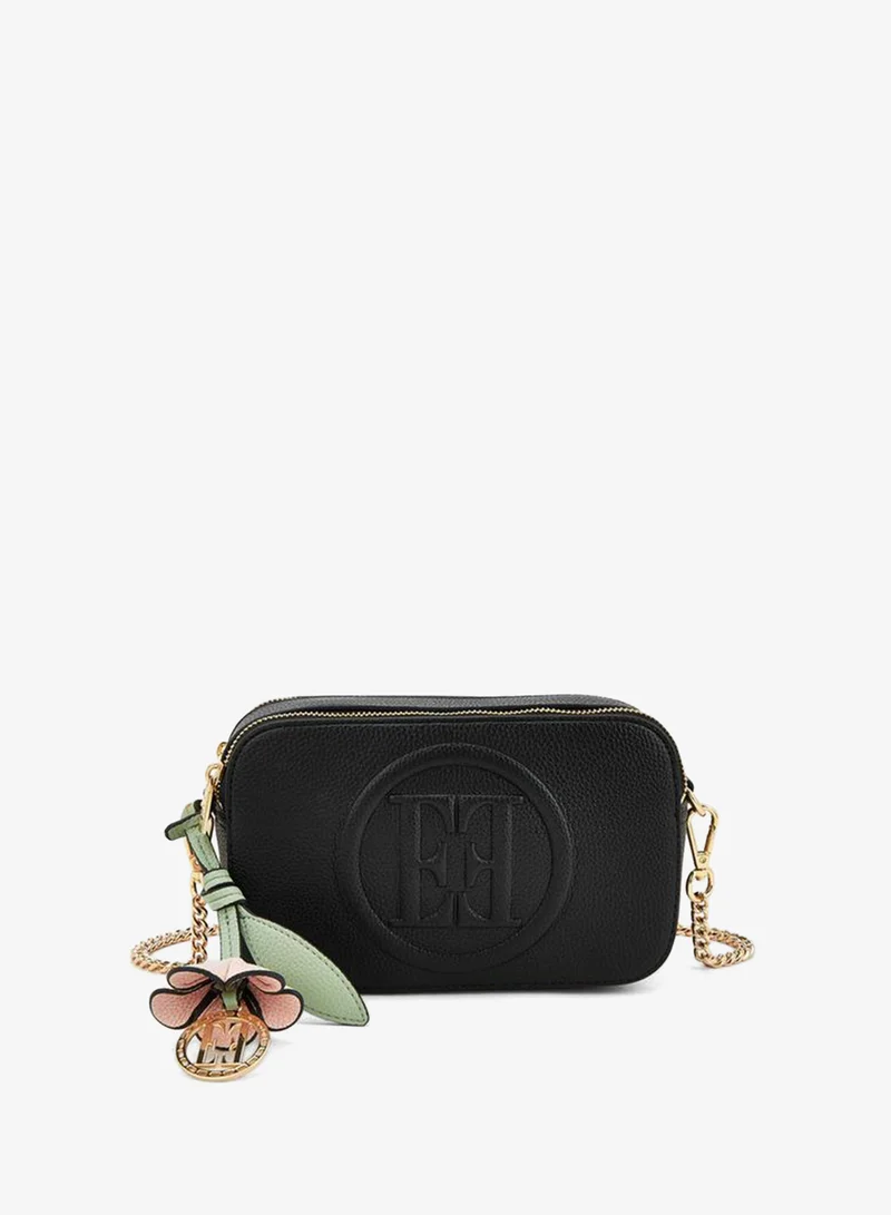 ايل Monogram Embossed Crossbody Bag With Chain Strap