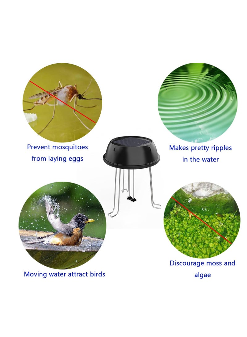 Excefore Solar Powered Bird Bath Water Agitator, Solar Water Oxygenating Water Wave Device, Bird Bath Solar Power with 3 Fixers for Outdoor,Patio, Garden Decor, Pond Fish Tank, Hummingbird, Black - Image 4