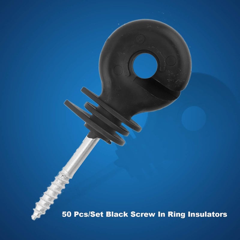 50 قطعة عازل سياج كهربائي ملولب لأعمدة الخشب والمعدن مقاوم للعوامل الجوية - Image 5