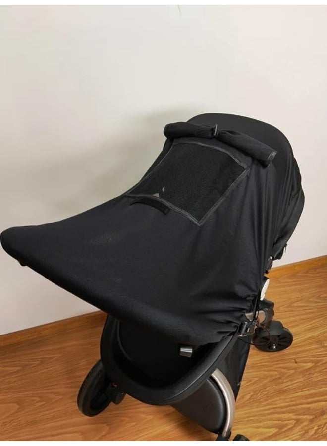 ZARCHE Baby Stroller Sun Shade - Universal fit, Sleep Aid for Pushchairs & Strollers, Blocks up to 99% of UV (Black) - Image 3