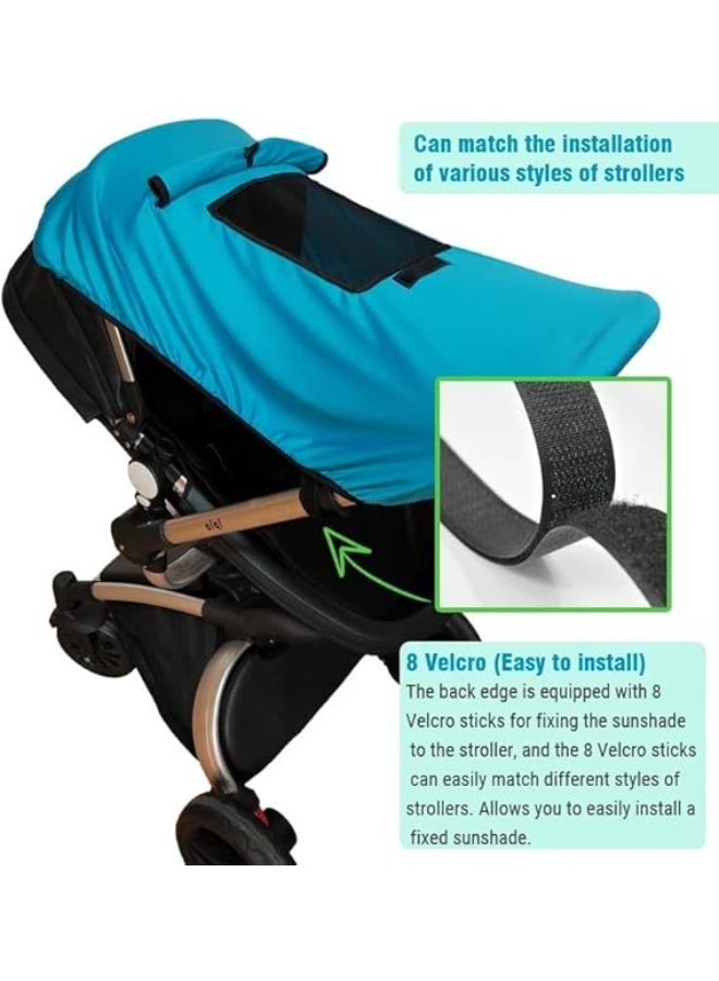 ZARCHE Baby Stroller Sun Shade - Universal fit, Sleep Aid for Pushchairs & Strollers, Blocks up to 99% of UV (Black) - Image 5