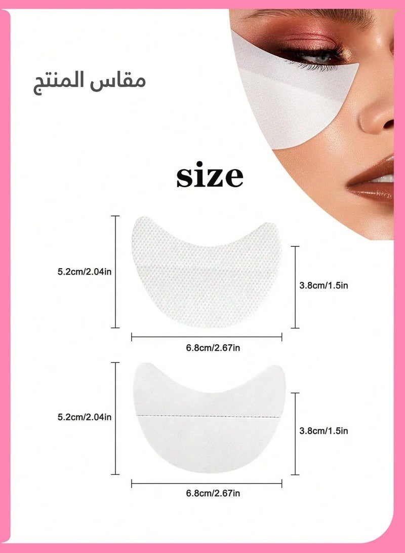 GlamKit 100 PCS Eyeshadow Shields , Disposable Eye Shadow Stencil Pads, Half-Moon Eyeliner Patches for Makeup, Lint-Free Under Eye Stickers for Eyelash Extension and Eyeshadow Application (White) - Image 3