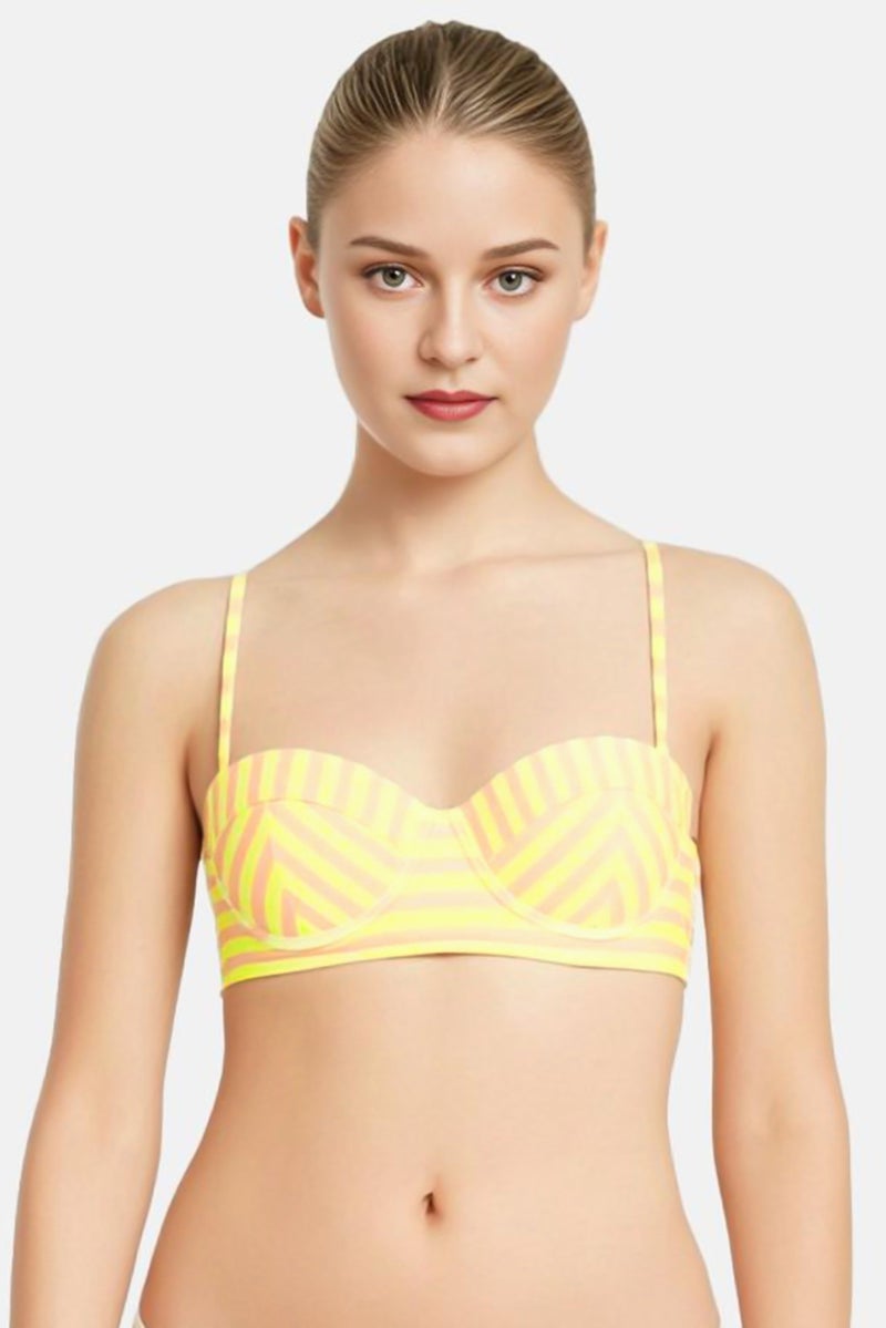 RIP CURL Women Stripe Double Padded Bikini Top, Multicolor - Image 1