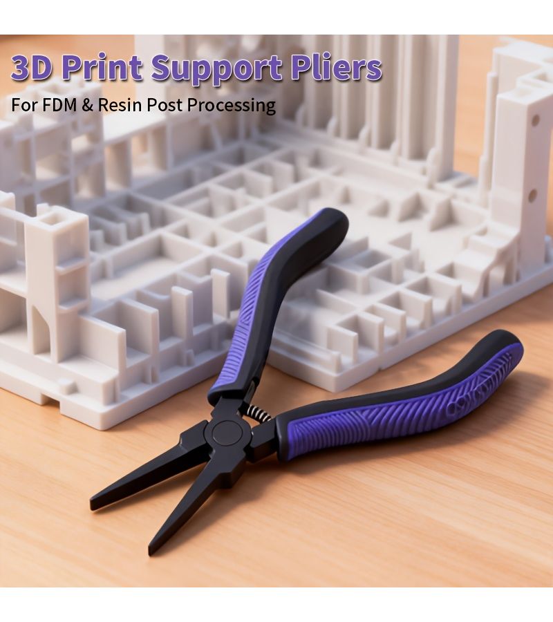 3D Print Support Removal Pliers Teflon Coated Thin Flat Jaw Spring Loaded Non Slip Grip Rust Proof Precision Tool For FDM SLA LCD 3D Printers - Image 1