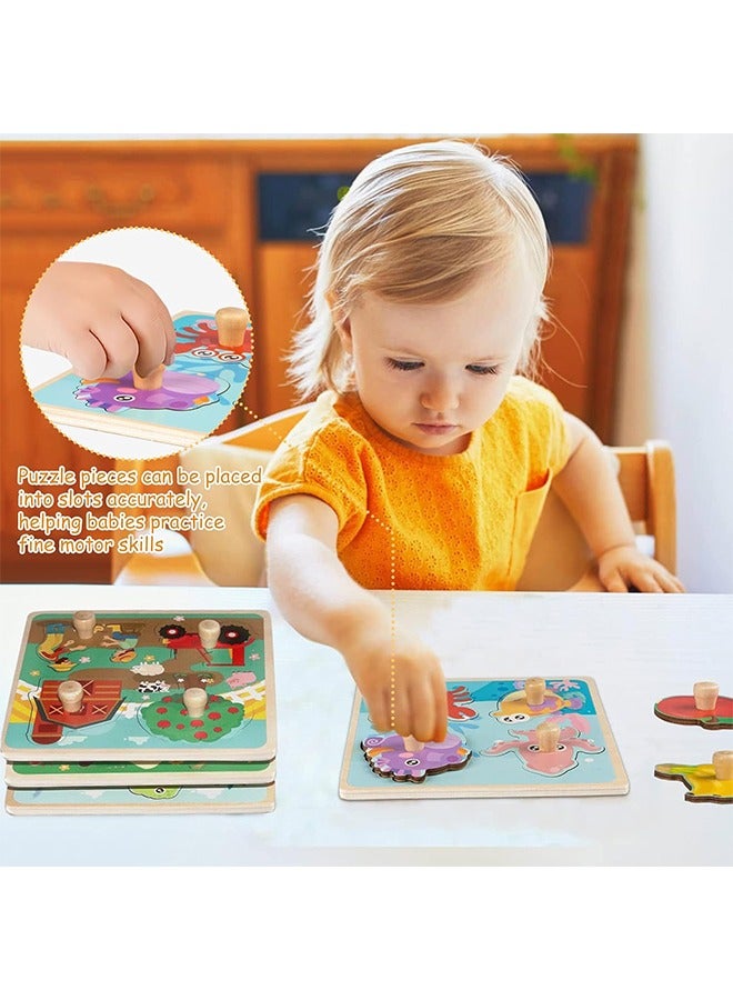 Organizer 3D Wooden Puzzle Board – Early Learning Farm Animal Cognition Toy for Toddlers, Hand Grabbing Educational Jigsaw, Durable Wooden Design for Ages 0-3 Years, Perfect Holiday Gift for birthday & More - Image 4