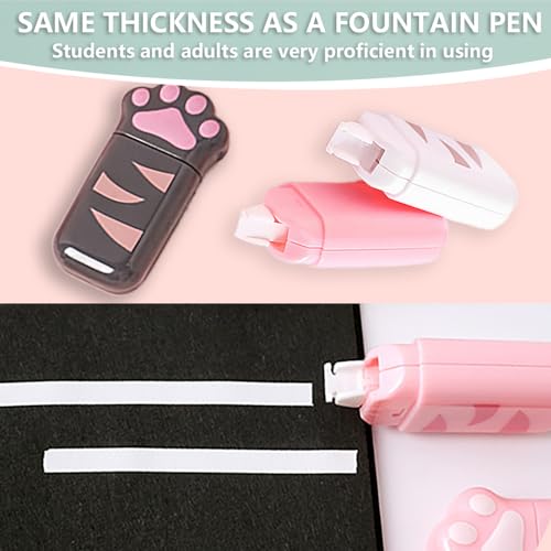 PANDENNER white Corrcetion Tape,6 Pack Mini Japan Corrcetion Tape Pen,with Easy to Use Kawaii Cat Paw Applicator,Cute Stationery Set Kawaii Birthday Gifts set for Back to School Supplies - Image 3