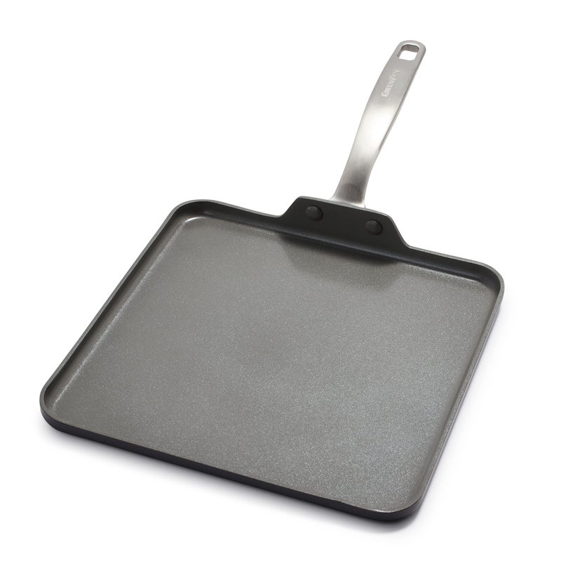 GreenPan Chatham Hard Anodized Healthy Ceramic Nonstick, 11" Griddle Pan, PFAS-Free, Dishwasher Safe, Oven Safe, Gray - Image 1