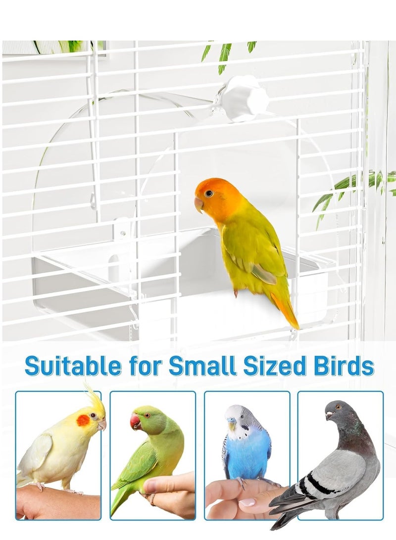 تراسل صندوق حمام الطيور المعلق، حمام الطيور للقفص، 3 في 1 حمام/وعاء/بيت متعدد الوظائف للطيور، إكسسوارات أقفاص الطيور مناسبة للطيور الصغيرة إلى المتوسطة، مثل طيور الحب، الببغاء والببغاوات، الببغاءات، المانيكين - Image 5